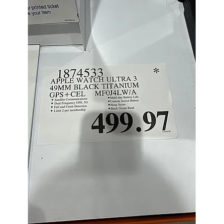 Apple Watch Ultra 3 for $499.97