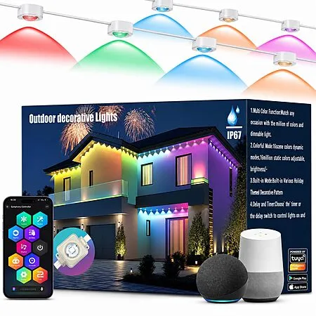 100' RGBIC Outdoor Eave Lights for $19.99