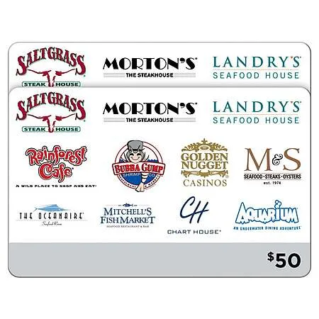 Two $50 Landry's Gift Cards for $75
