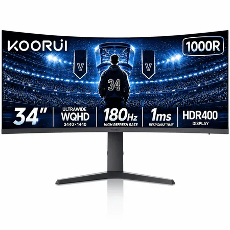 $200 for KOORUI 34'' UWQHD Curved Gaming Monitor