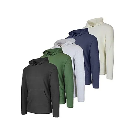 3 Pack Men's Waffle Knit Thermal Hoodies for $19.99