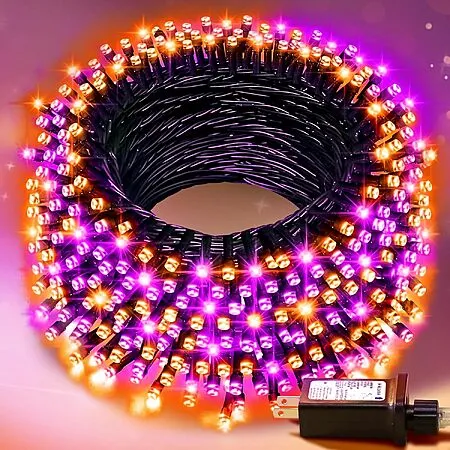 100' Nisocy Purple & Orange LED Halloween Lights for $9.99