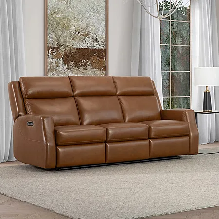 Thorton Leather Power Reclining Sofa for $999.99