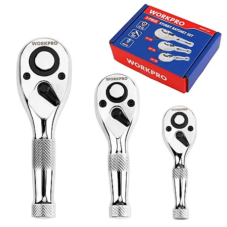 $19.19 for WORKPRO 3PC Stubby Ratchet Set