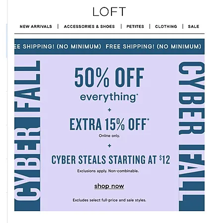 50% Off Loft Fall Collection + Extra 15% Discount!