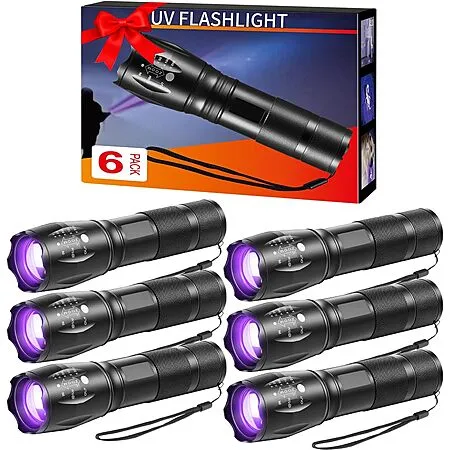 6-Pack UV Black Light Flashlights for $13.49
