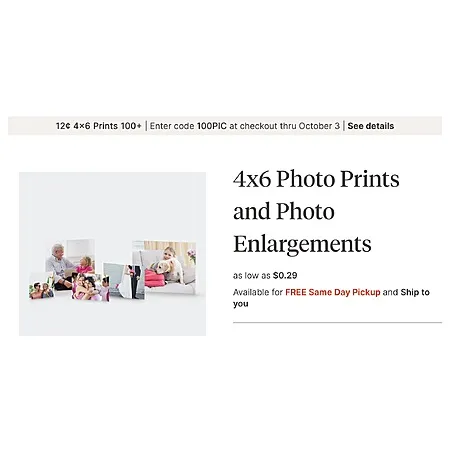 12¢ 4x6 Prints at Walgreens!