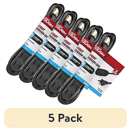 5-Pack 6' Hyper Tough Extension Cords for $8.97