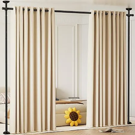 No Drilling Room Separator Curtain Rods for $16.49