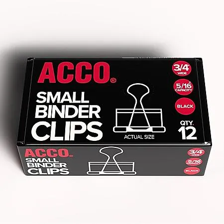 12-Pack Acco Binder Clips for $0.30
