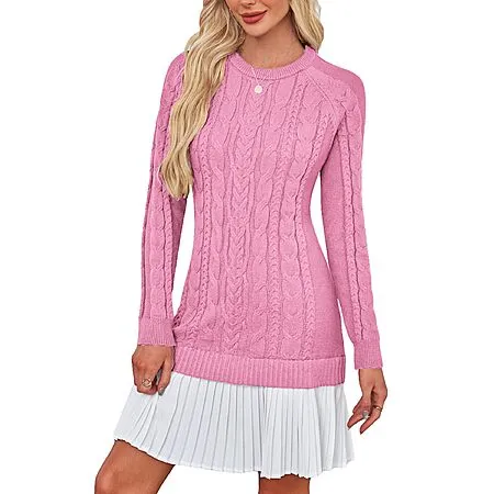 50% Off Women's Cable Knit Sweater Dress!