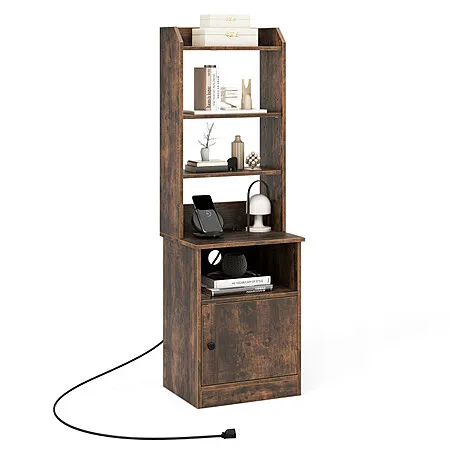 Bookshelf Nightstand with Charging Station for $64.99