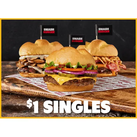 Image for deal: Single Smash for $1 on National Cheeseburger Day
