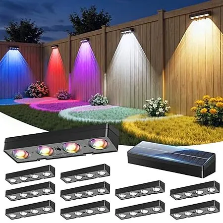 12-Pack JOFIOS IP65 Solar Fence Lights for $22.54