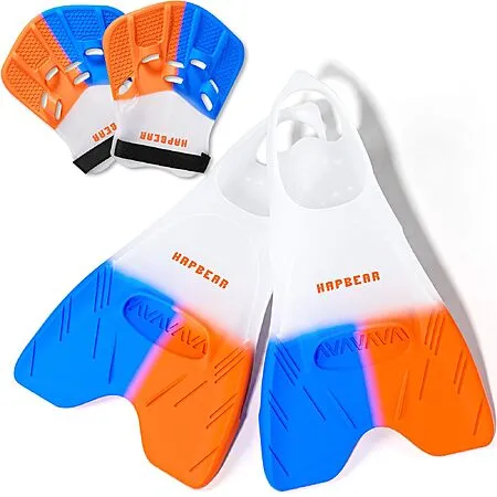 HAPBEAR Swim Fins & Hand Paddles Set for $18.19
