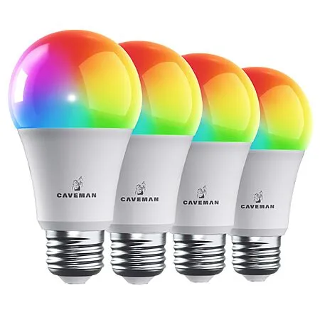Prime: Caveman Matter & WiFi A19 Smart LED Light Bulb 4PK for $14.99