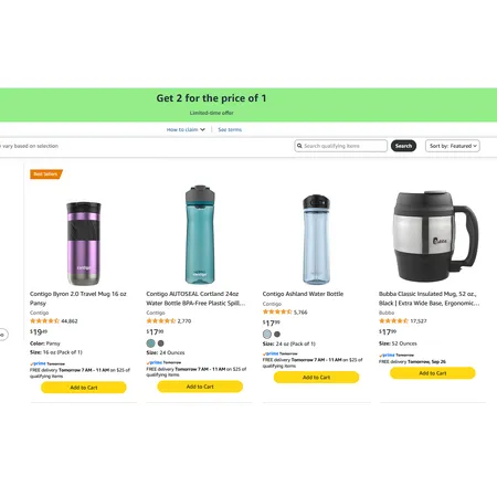 Buy 1 Get 1 Free Contigo Water Bottles & Tumblers