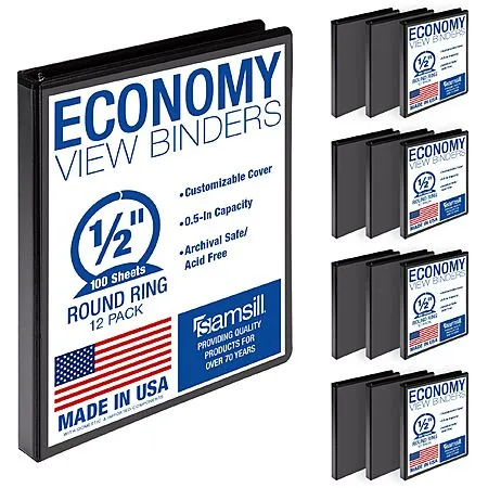 $32.84 for Samsill 3 Ring Binders (12 Pack)